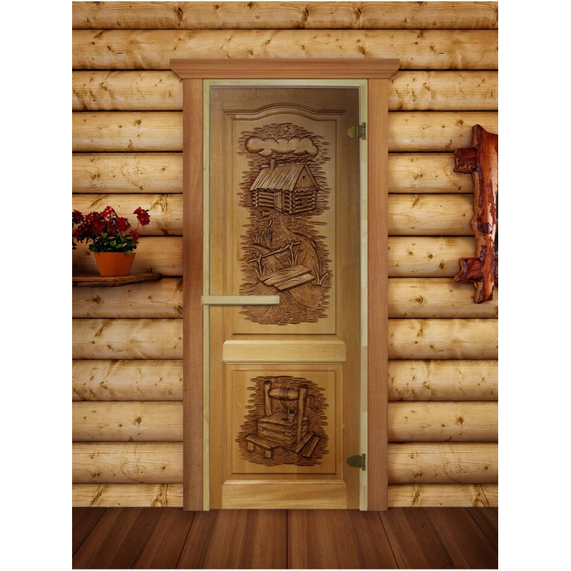 Дверь DoorWood с Фотопечатью Русская Баня-01