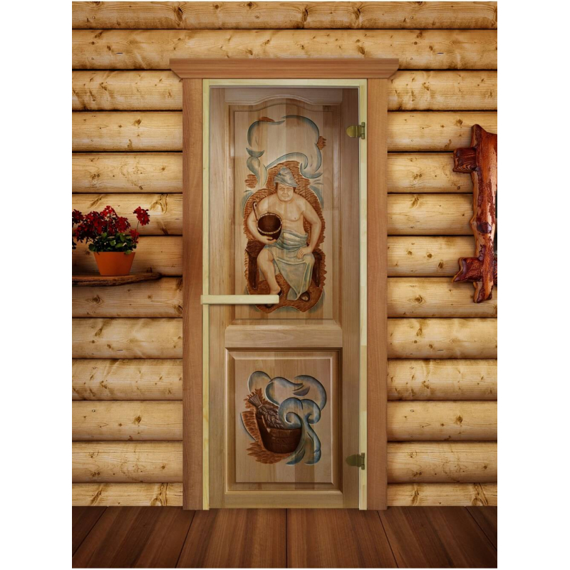 Дверь DoorWood с Фотопечатью Русская Баня-02