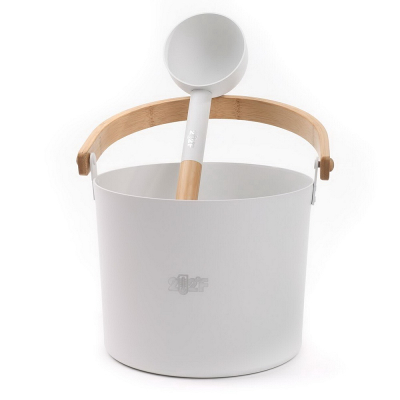 Набор для сауны Simple White (шайка 5 л, черпак 42 см, ручка бук)