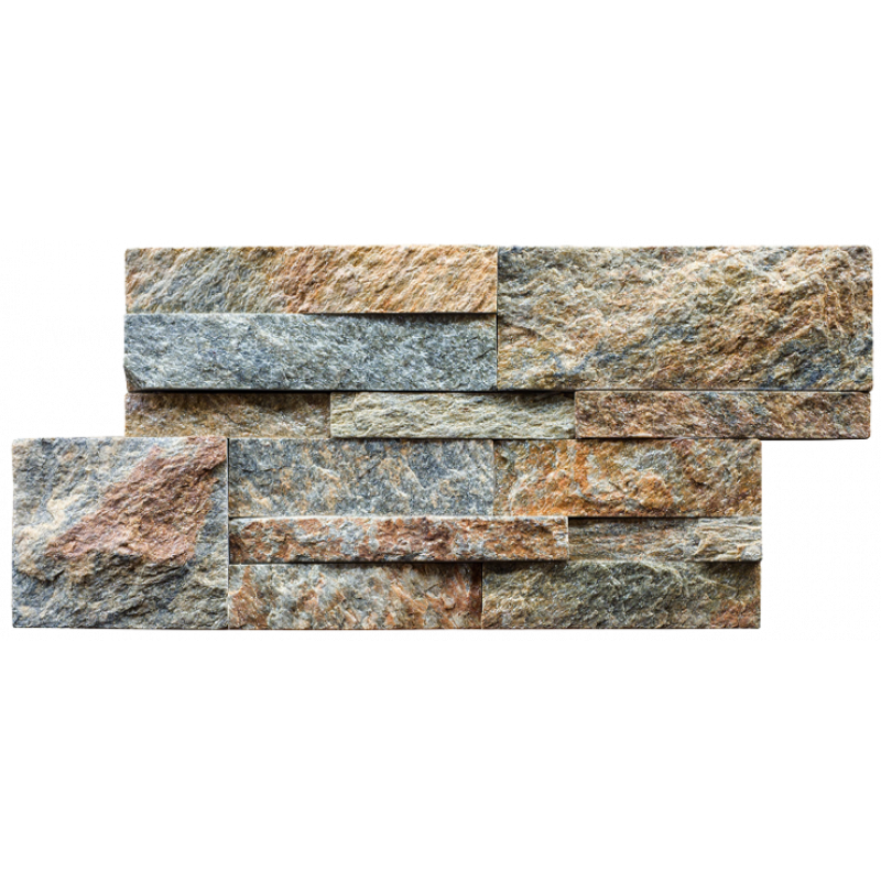3d панели из натурального камня. Кварцит мультиколор (350x180x10-20 мм)