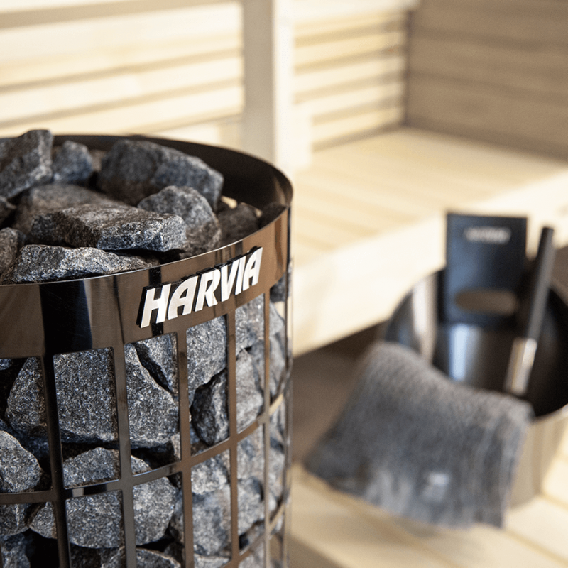 Электрическая печь для сауны Harvia Cilindro PC70 Black Steel, со встроенным пультом HPC700400M