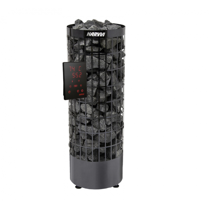Электрическая печь для сауны Harvia Cilindro PC70XE Black Steel (с выносным пультом в комплекте) HPC7004MXE