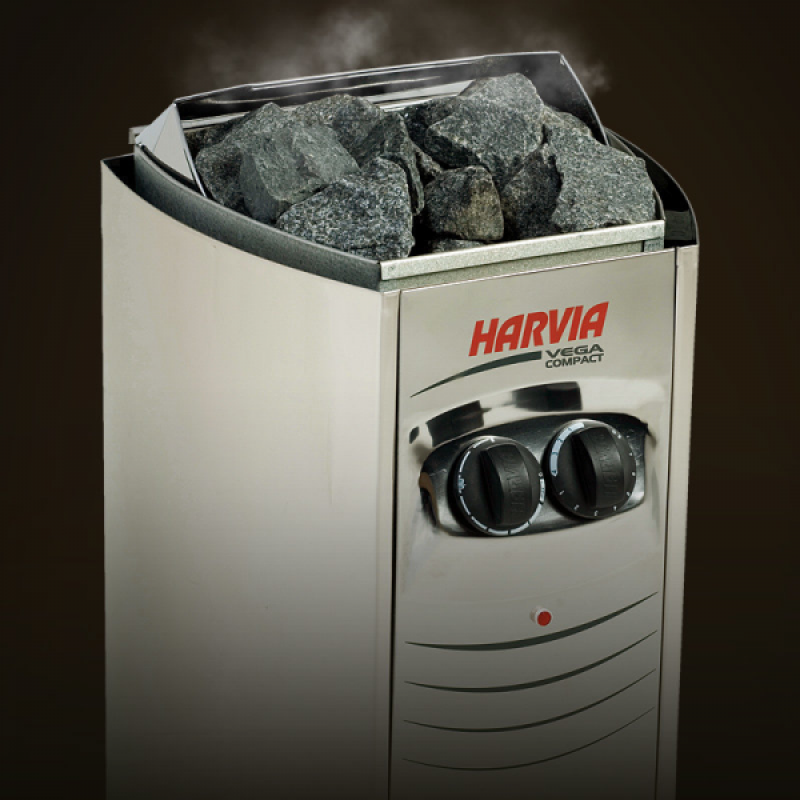 Электрическая печь для сауны Harvia Vega Compact BC23, встроенный пульт HCB230400S