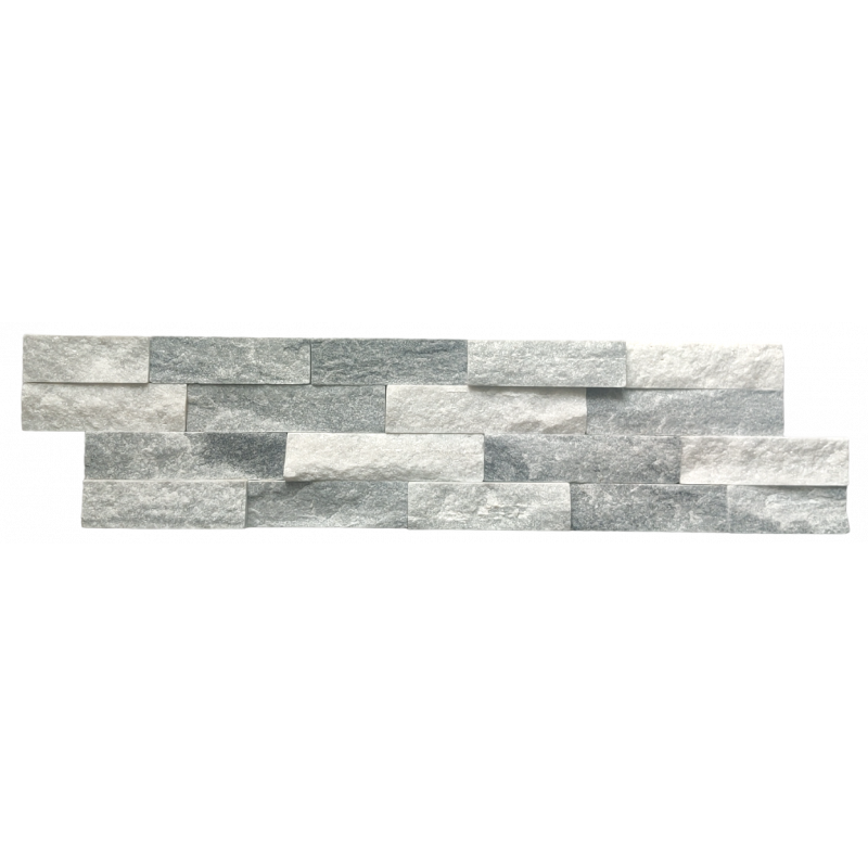 3d панели из натурального камня. Кварцит бело-серый (600х150х10-20 мм)