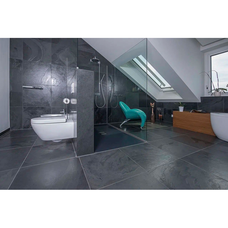 Сланец чёрный (браш) 300х600 мм