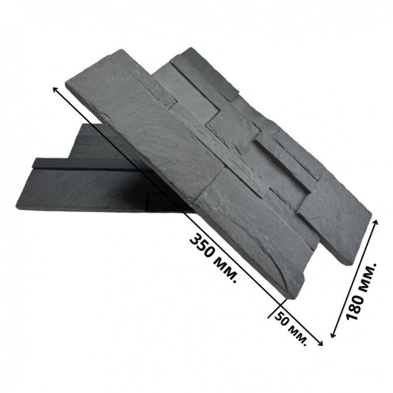 3d панели из натурального камня. Сланец чёрный (350х180х10-20 мм)