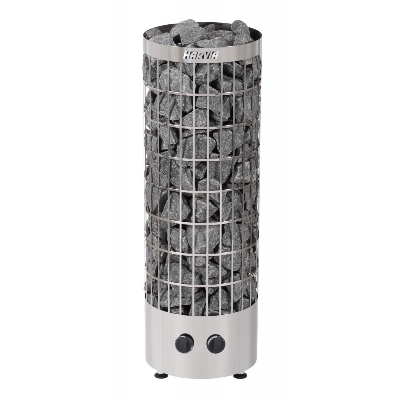 Электрическая печь для сауны Harvia Cilindro PC90 Steel, со встроенным пультом HPC900400