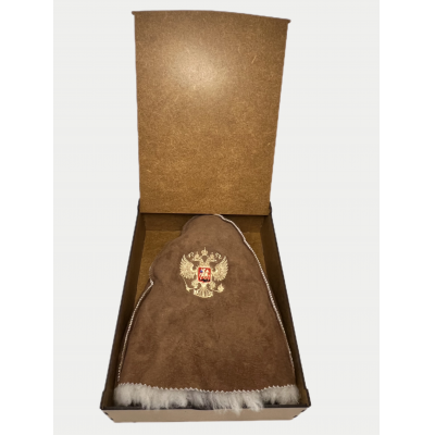 Подарочный набор шапка из овчины для бани