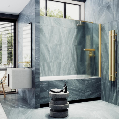 Шторка поворотная на монопетле с полотенцедержателем Maybah Glass