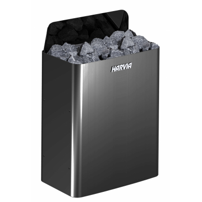 Электрическая печь для сауны Harvia The Wall SW80 Black Steel, встроенный пульт HSW800400M