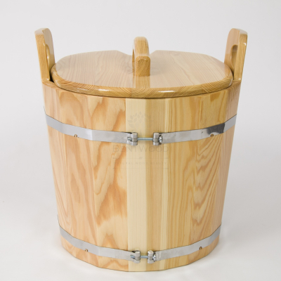 Запарник для бани BentWood лиственница натуральная (с крышкой) 22л