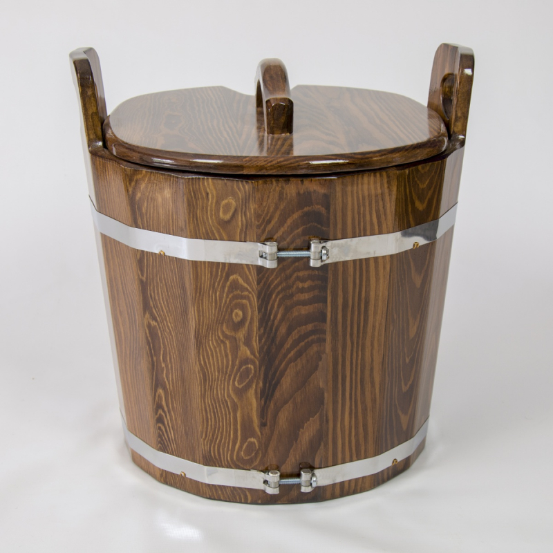 Запарник для бани BentWood лиственница морёная (с крышкой) 22л