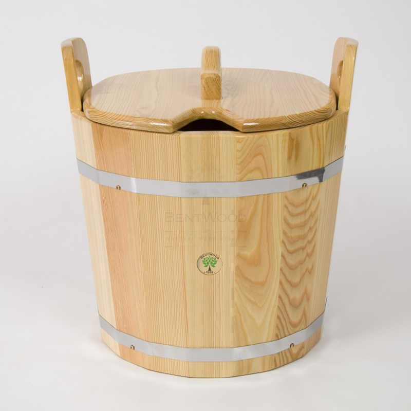 Запарник для бани BentWood лиственница натуральная (с крышкой) 22л