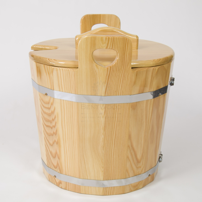 Запарник для бани BentWood лиственница натуральная (с крышкой) 22л