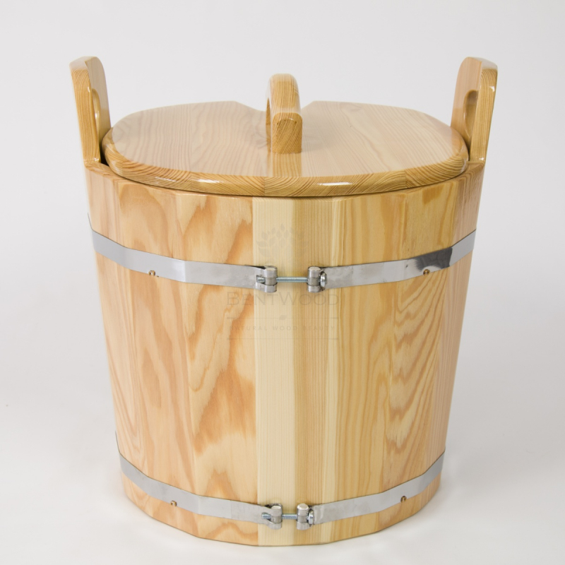 Запарник для бани BentWood лиственница натуральная (с крышкой) 22л